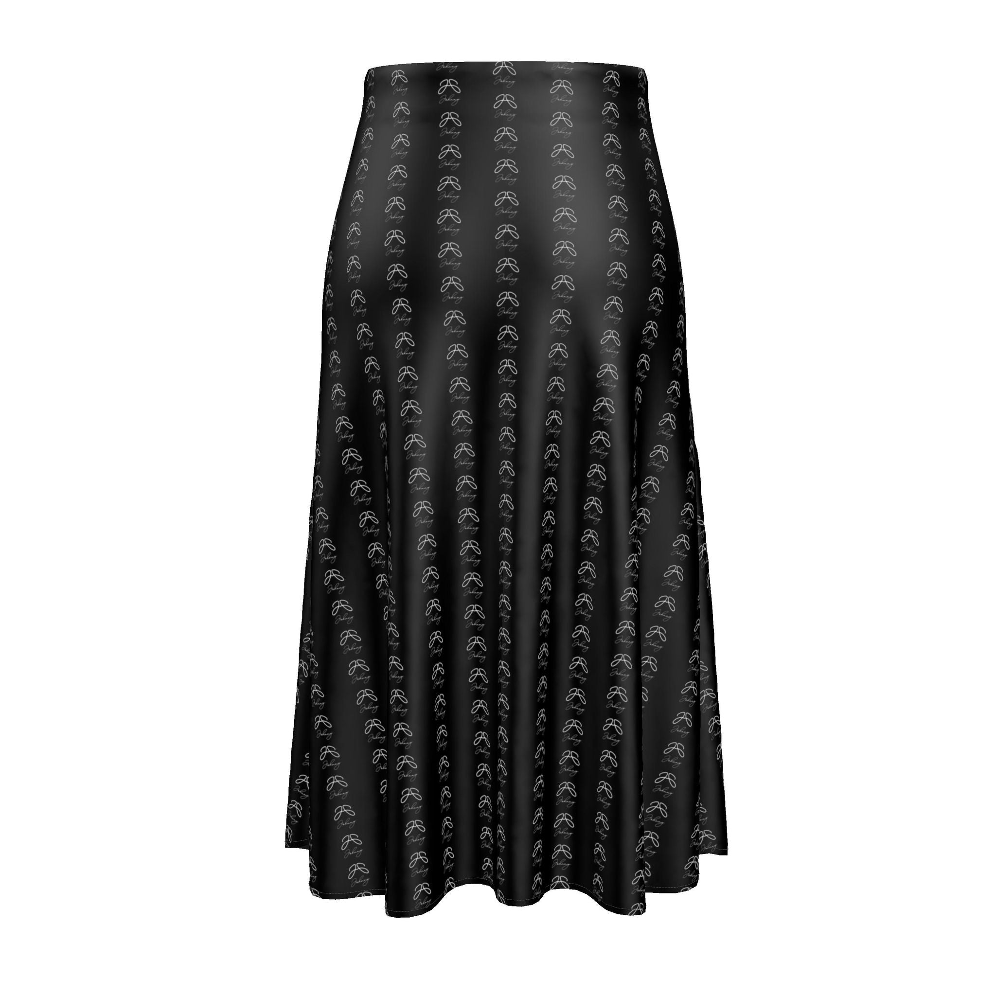 J O H N N Y Double “J” Midi Skirt in Black All-Over Pattern