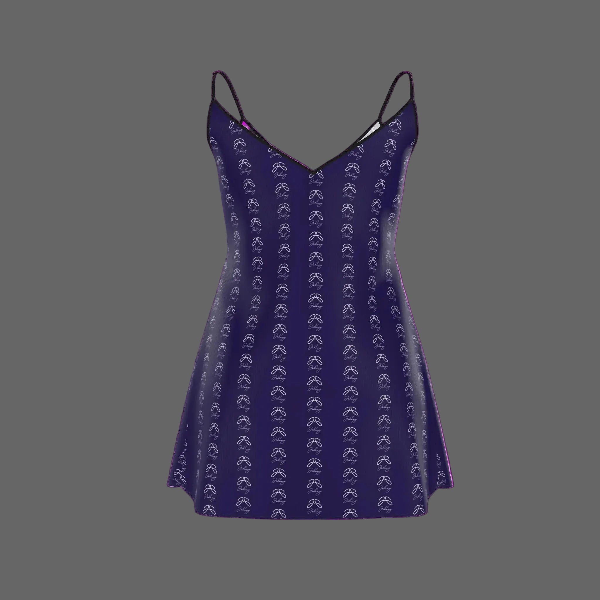 J O H N N Y Double “J” Mini Slip Dress in Deep Purple