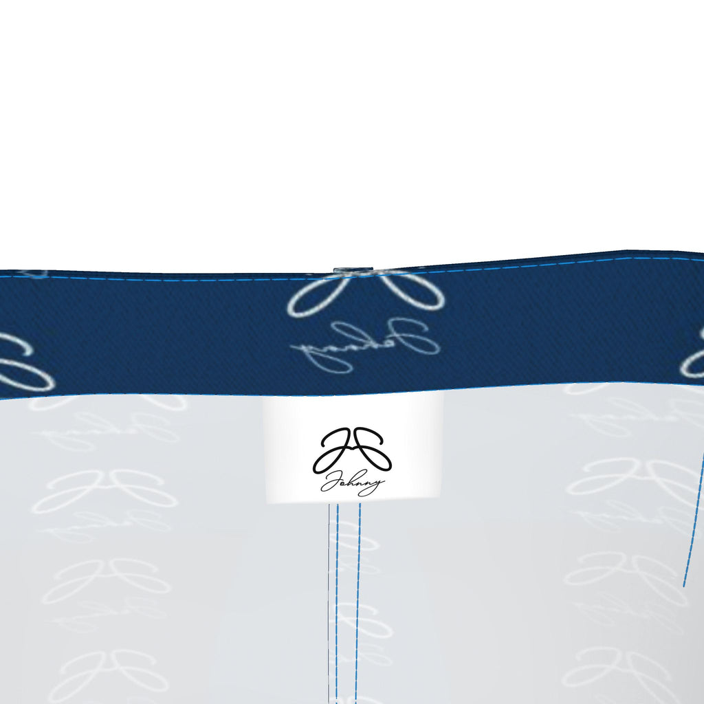J O H N N Y Denim Maxi Skirt – Blue All-Over Print