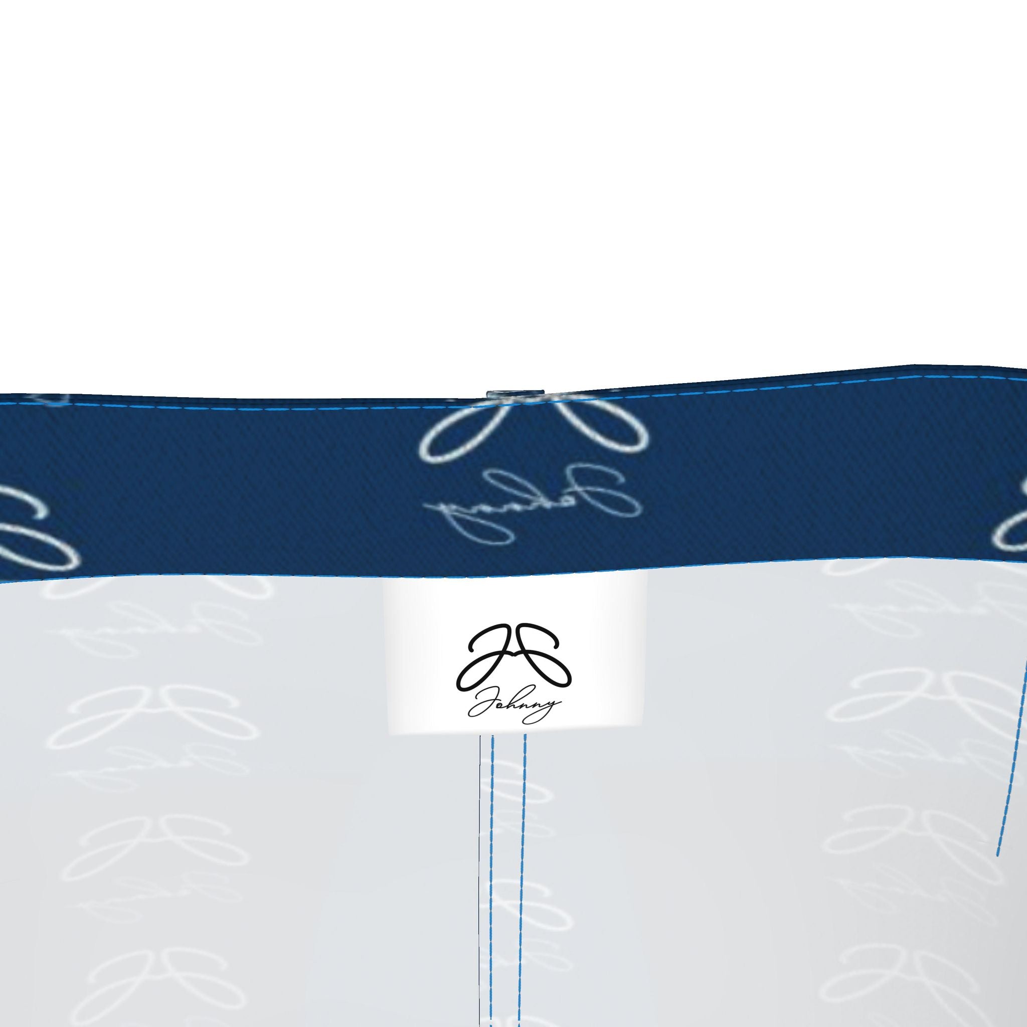 J O H N N Y Denim Maxi Skirt – Blue All-Over Print