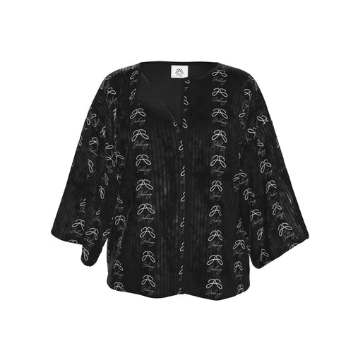 Double “J” Collection Kimono Jacket – Black Signature Print