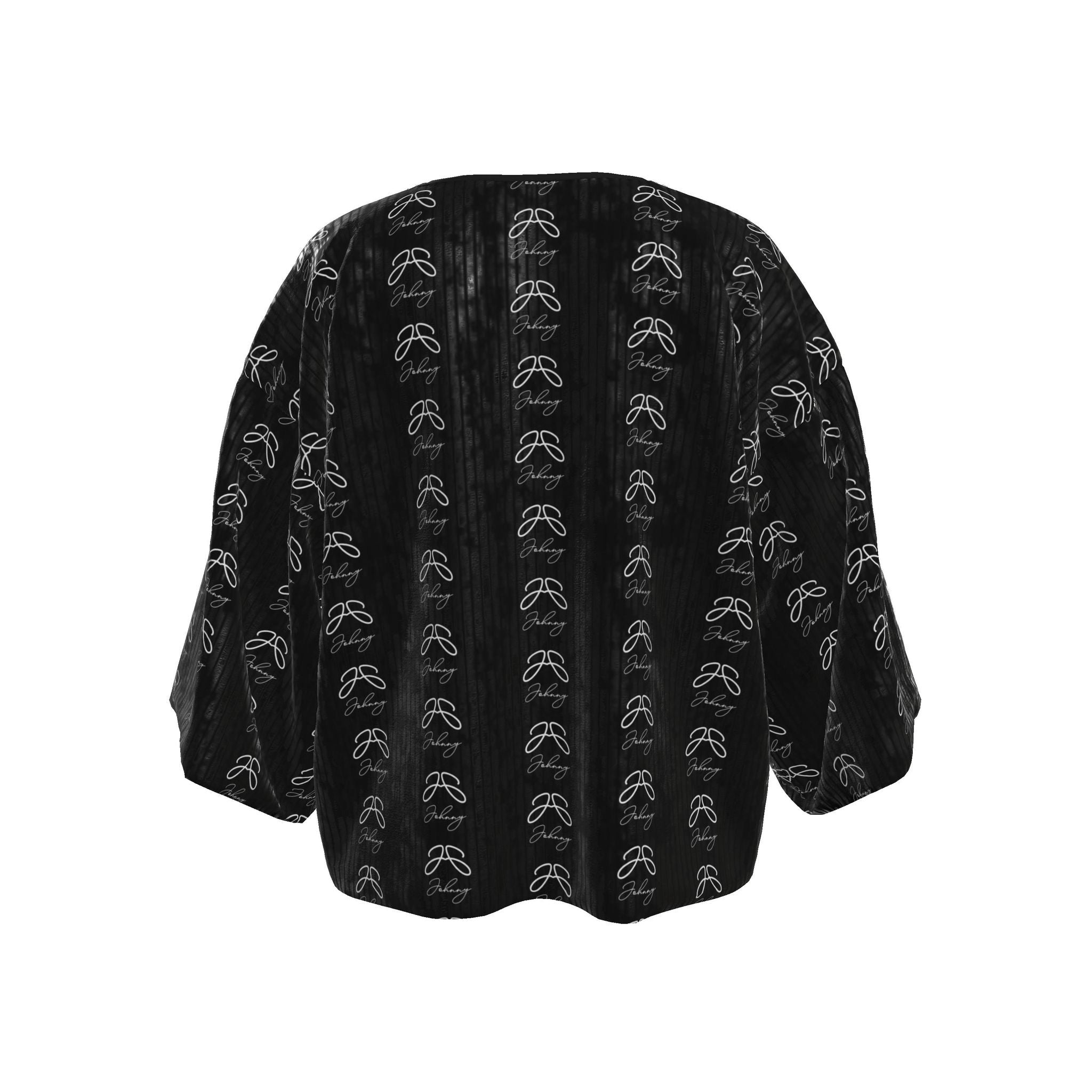 Double “J” Collection Kimono Jacket – Black Signature Print