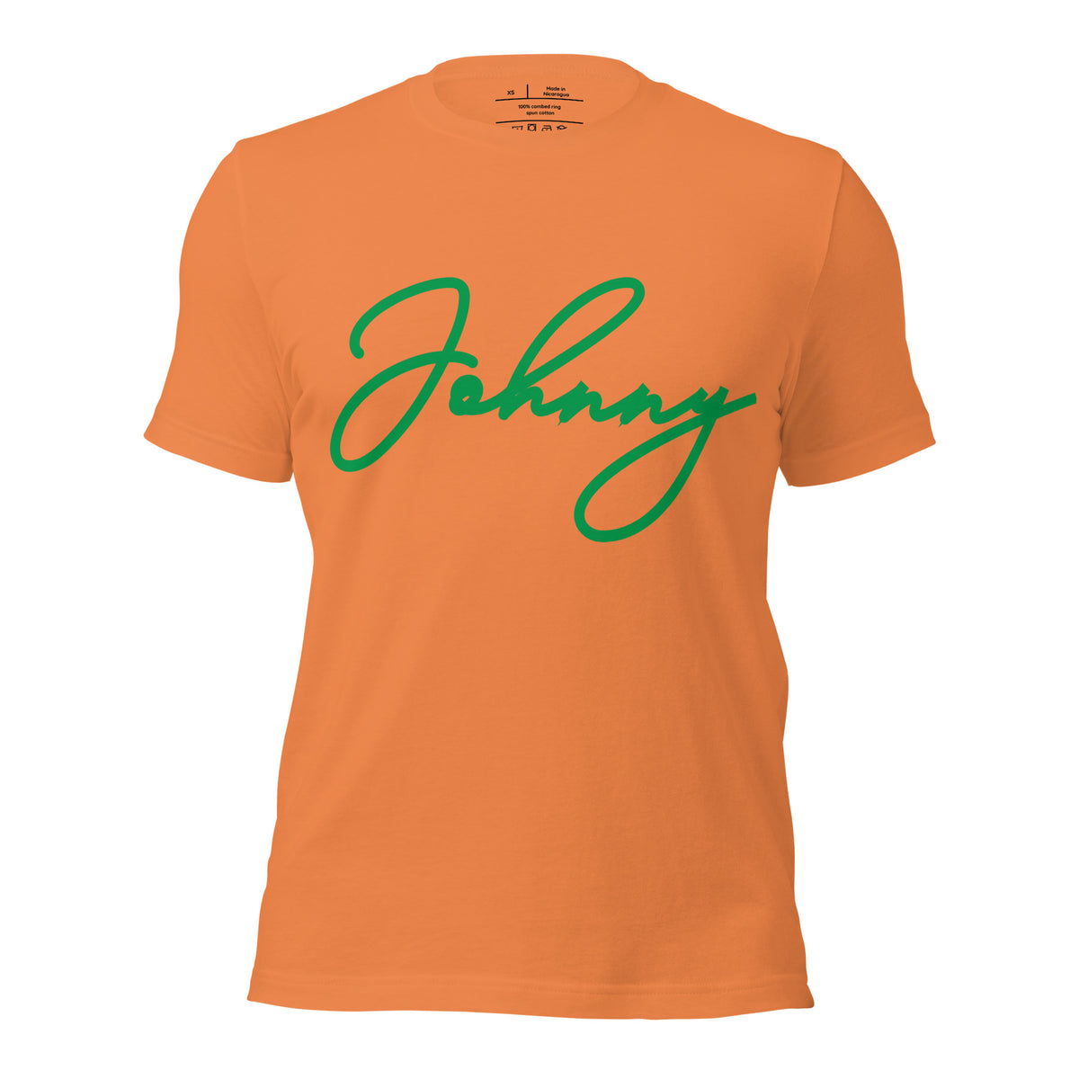 Unisex Halloween tee with burnt orange script logo