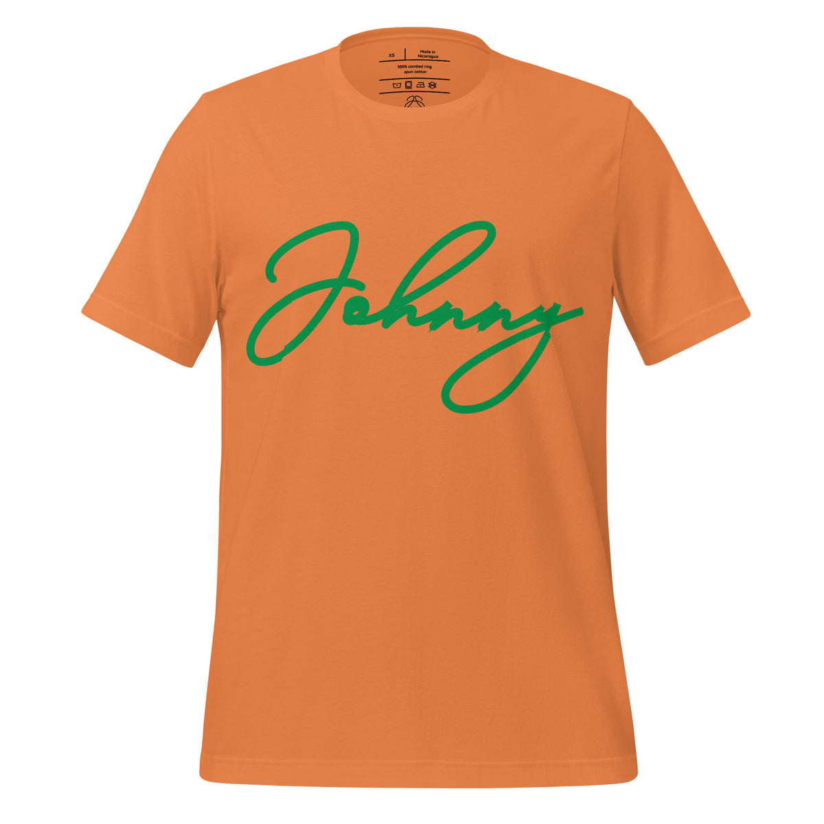 Unisex Halloween tee with burnt orange script logo