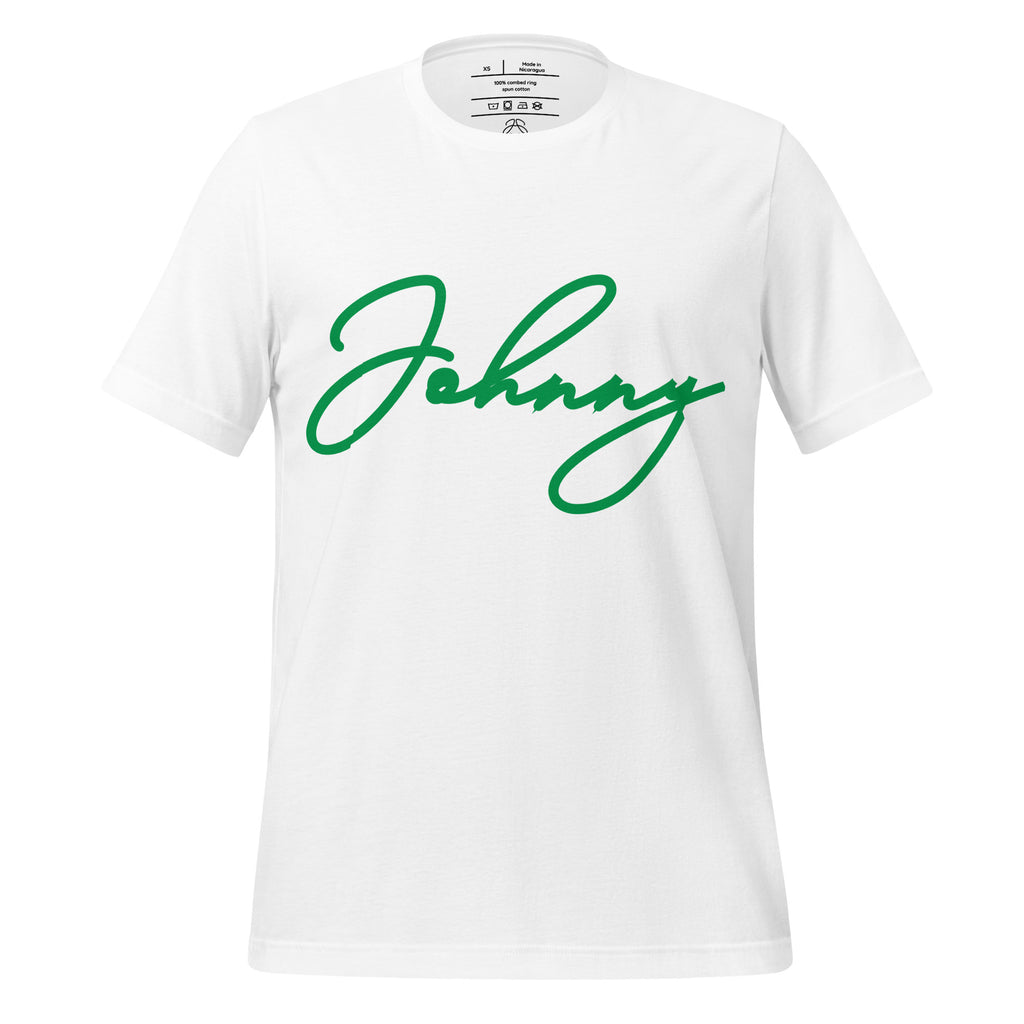 Unisex Halloween tee with burnt orange script logo